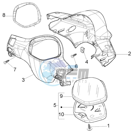 Speedometer Kms. - handlebar covers