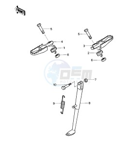 KDX 250 A [KDX250] (A1) [KDX250] drawing FOOTRESTS_STAND