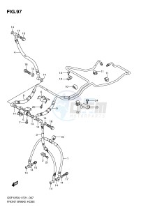 GSF1250 (E21) Bandit drawing FRONT BRAKE HOSE (GSF1250AL1 E21)