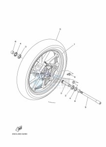 TRACER 900 GT MTT850D (B1JD) drawing FRONT WHEEL