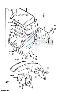 GSX550E (E1) drawing COVER HEADLAMP - FRONT FENDER (MODEL D)