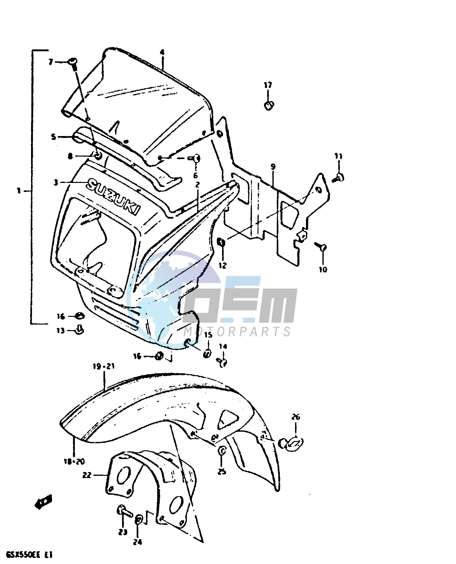 COVER HEADLAMP - FRONT FENDER (MODEL D)