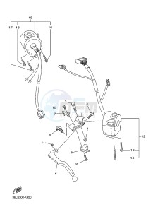 XJ6F 600 DIVERSION F (BS11 BS12) drawing HANDLE SWITCH & LEVER