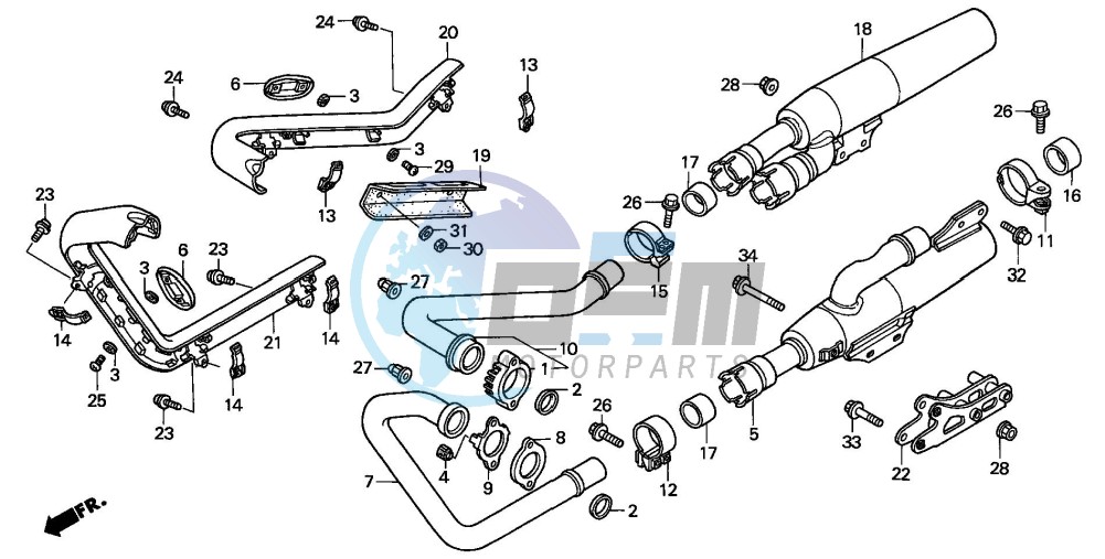 EXHAUST MUFFLER (VT1100CV)