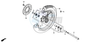 VT125C2 drawing FRONT WHEEL