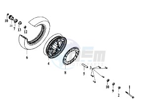 SHARK - 125 cc drawing FRONT WHEEL