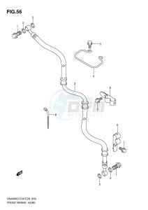 AN400 (E3-E28) Burgman drawing FRONT BRAKE HOSE (MODEL K3)