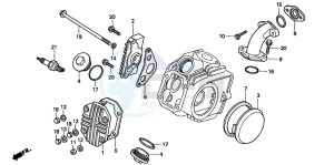 XR50R drawing CYLINDER HEAD COVER