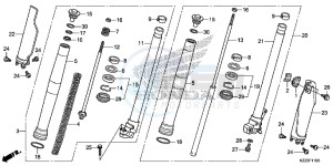 CRF250ME CRF250M UK - (E) drawing FRONT FORK