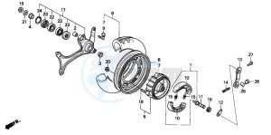 CH125 SPACY 125 drawing REAR WHEEL (CH125J/L/M/N/P/R)