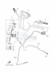 YFM700FWB YFM70KDHK (B6K6) drawing STEERING HANDLE & CABLE