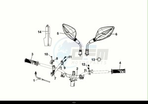 SYMPHONY ST 125 (XL12W1-EU) (E5) (M1) drawing CABLE - SWITCH - HANDLE LEVER