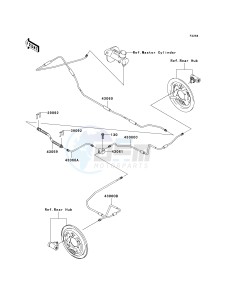 KAF 400 B [MULE 600] (B6F-B9F) B8F drawing REAR BRAKE PIPING