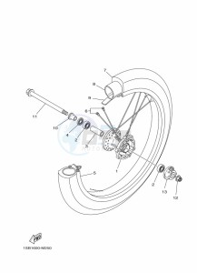 XTZ125E XTZ125 (1SBM) drawing FRONT WHEEL