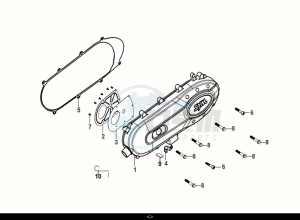 FIDDLE IV 50 (XG05W1-NL) (E5) (M1-M3) drawing L. CRANK CASE COVER