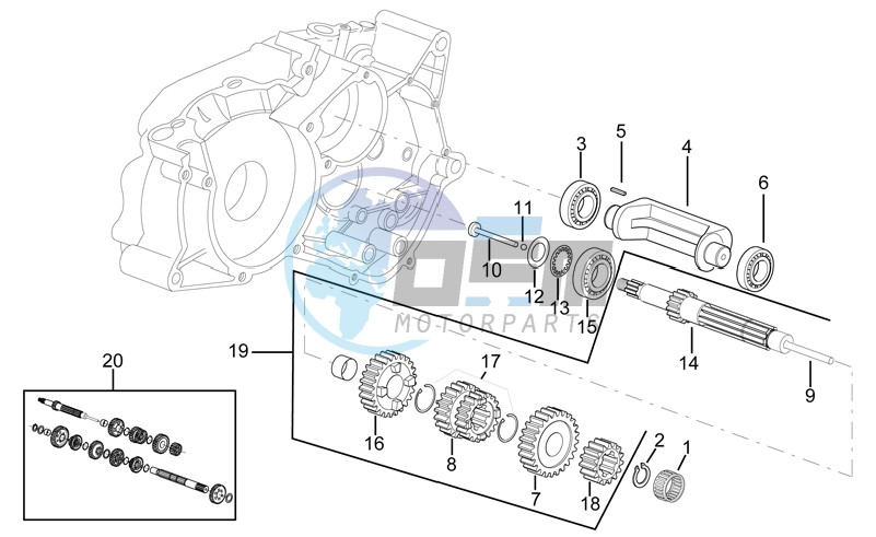 Primary gear shaft