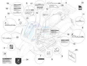 GTS 300 4T 4V IE ABS E3-E4 (NAFTA) drawing Plates - Emblems