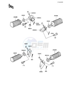 KZ 550 M [LTD SHAFT] (M1) [LTD SHAFT] drawing FOOTRESTS