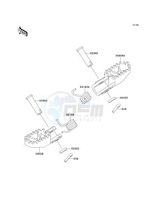 KX 65 A [KX65 MONSTER ENERGY] (A6F - A9FA) A8F drawing FOOTRESTS