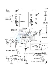 Z1000SX ABS ZX1000HBF FR GB XX (EU ME A(FRICA) drawing Ignition Switch