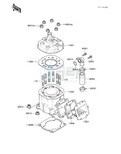 KX 250 C [KX250] (C1) [KX250] drawing CYLINDER HEAD_CYLINDER_REED VALVE -- 83 KX250-C1- -