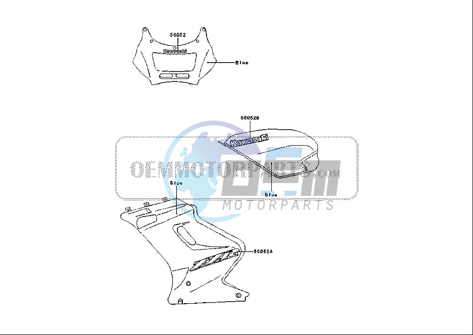 DECALS EX250-H14 BLUE