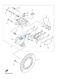 XJ6S 600 DIVERSION (S-TYPE) (36C9) drawing REAR BRAKE CALIPER