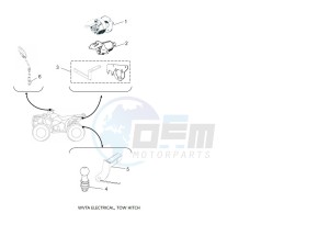 YFM450FWBD KODIAK 450 EPS (BHT2) drawing WVTA Electrical, Tow Hitch, Mirror brkt