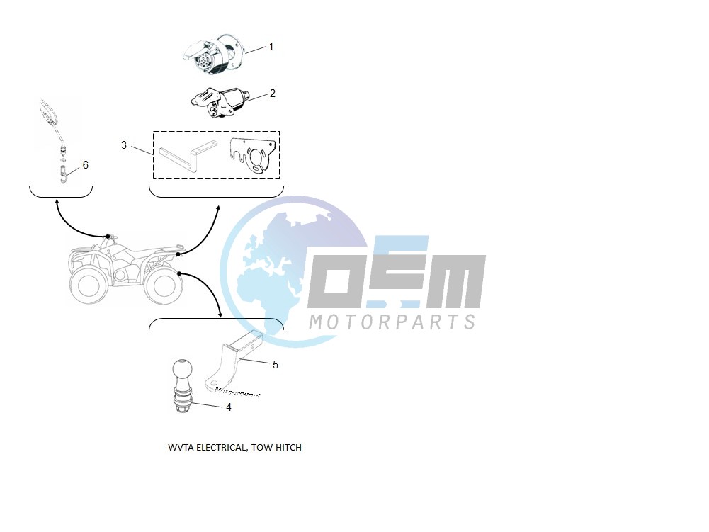 WVTA Electrical, Tow Hitch, Mirror brkt