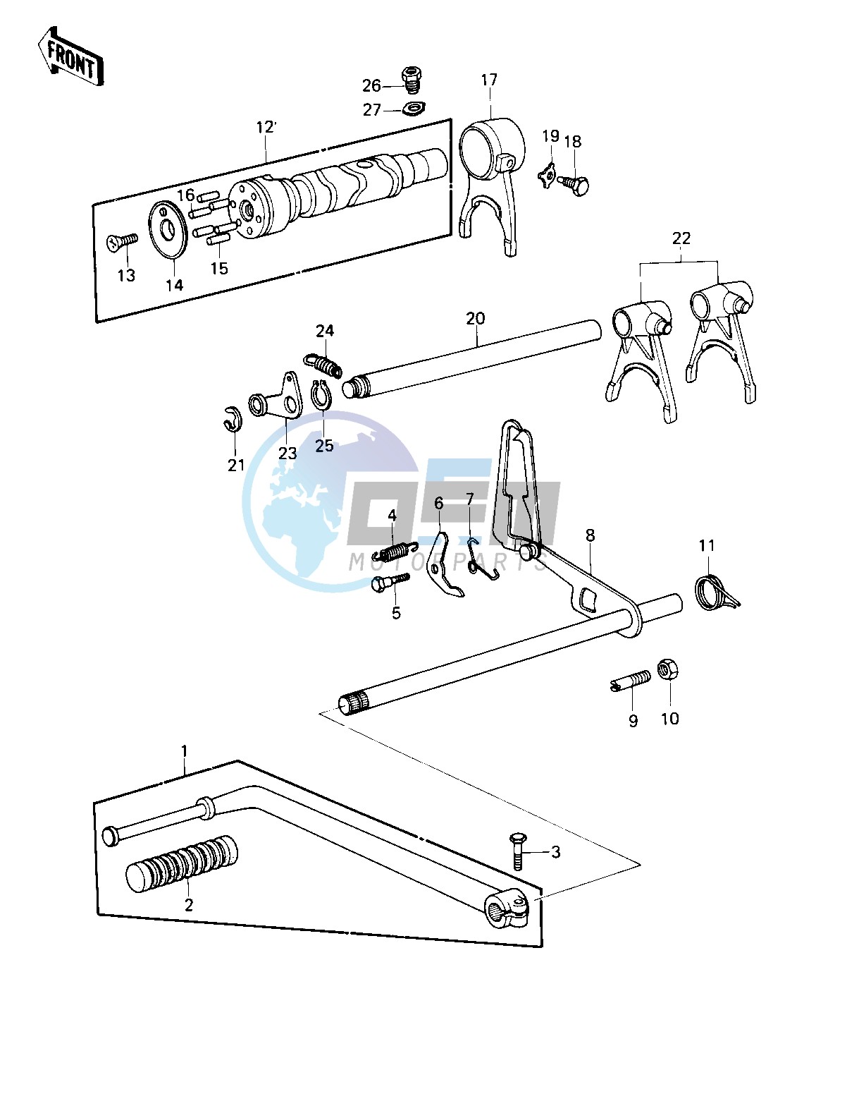 GEAR CHANGE MECHANISM -- KZ1000-B3- -