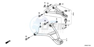 TRX420TMC drawing FRONT ARM (2WD)