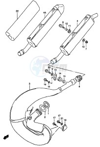 RM250 (T-V-W-X-Y) drawing MUFFLER