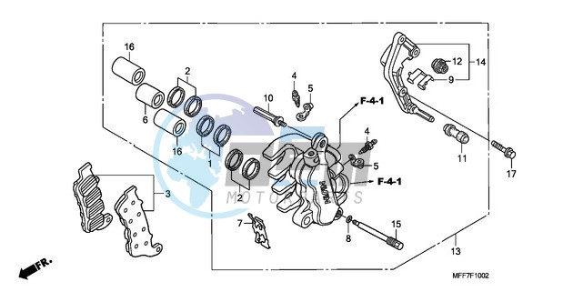 L. FRONT BRAKE CALIPER (ABS)