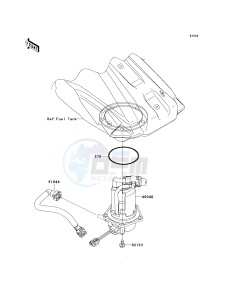 KX 450 E (KX450F MONSTER ENERGY) (E9FA) E9F drawing FUEL PUMP