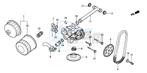 NTV650 drawing OIL FILTER/OIL PUMP