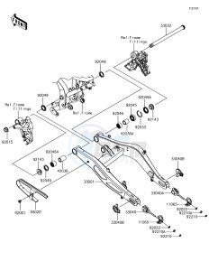 Z650 ER650HHF XX (EU ME A(FRICA) drawing Swingarm