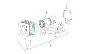 Scarabeo 50 2t e2 (eng. piaggio) drawing Cylinder with piston