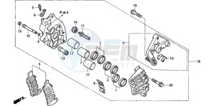 NT650V DEAUVILLE drawing R. FRONT BRAKE CALIPER (NT650V2/3/4/5)