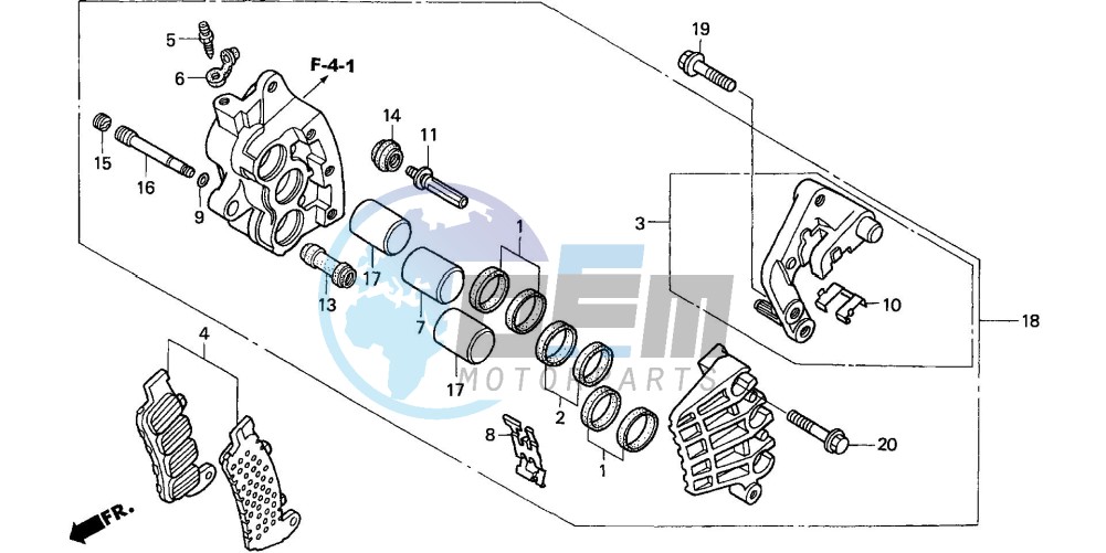 R. FRONT BRAKE CALIPER (NT650V2/3/4/5)