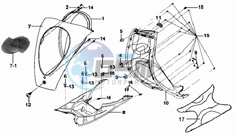 FRONT FENDER / FRONT FORK/ CENTRAL STAND