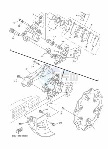 YZ125X (B1B5) drawing REAR BRAKE CALIPER