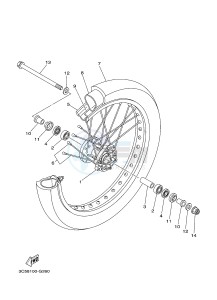 XT250 XT250F SEROW (1YBE) drawing FRONT WHEEL