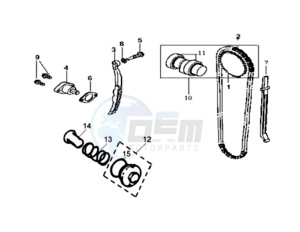 XS125-K drawing CHAIN / CHAIN TENSIONER / CHAIN GUIDE