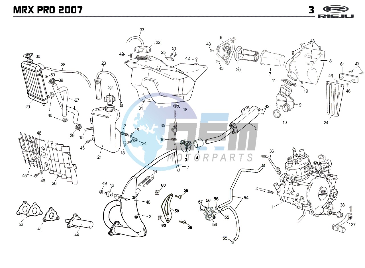 EXHAUST,RADIATOR,TANK, AIRFILTER