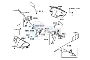 AGILITY CARRY 50cc drawing Handle Steering - Handle Cover