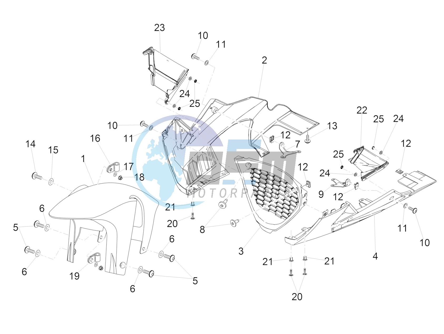 Front mudguard-Pillar