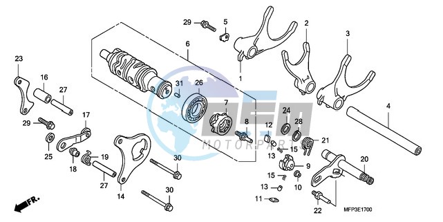 GEARSHIFT DRUM/GEARSHIFT FORK