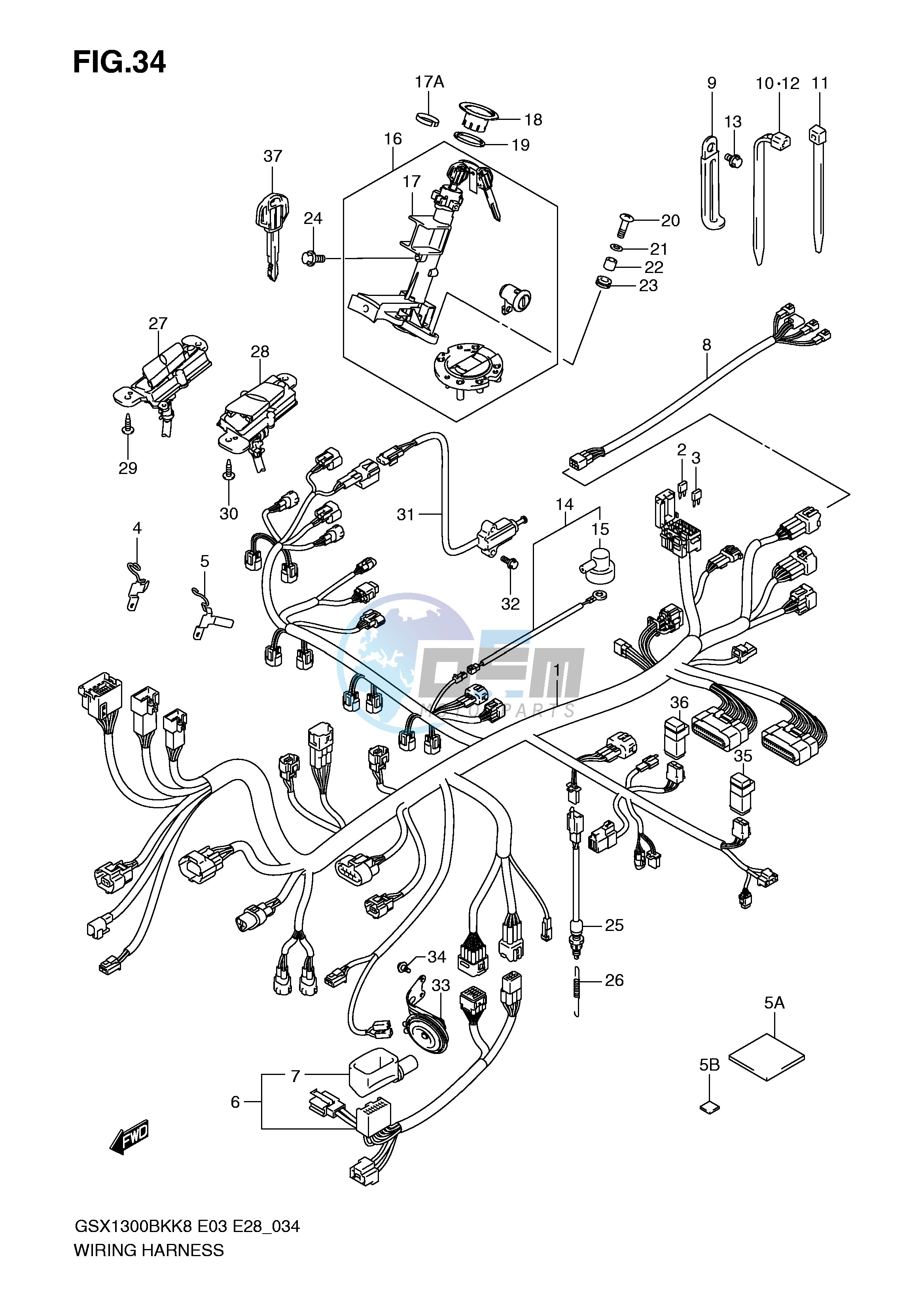 WIRING HARNESS (GSX1300BKK8 K9 E3 E28)