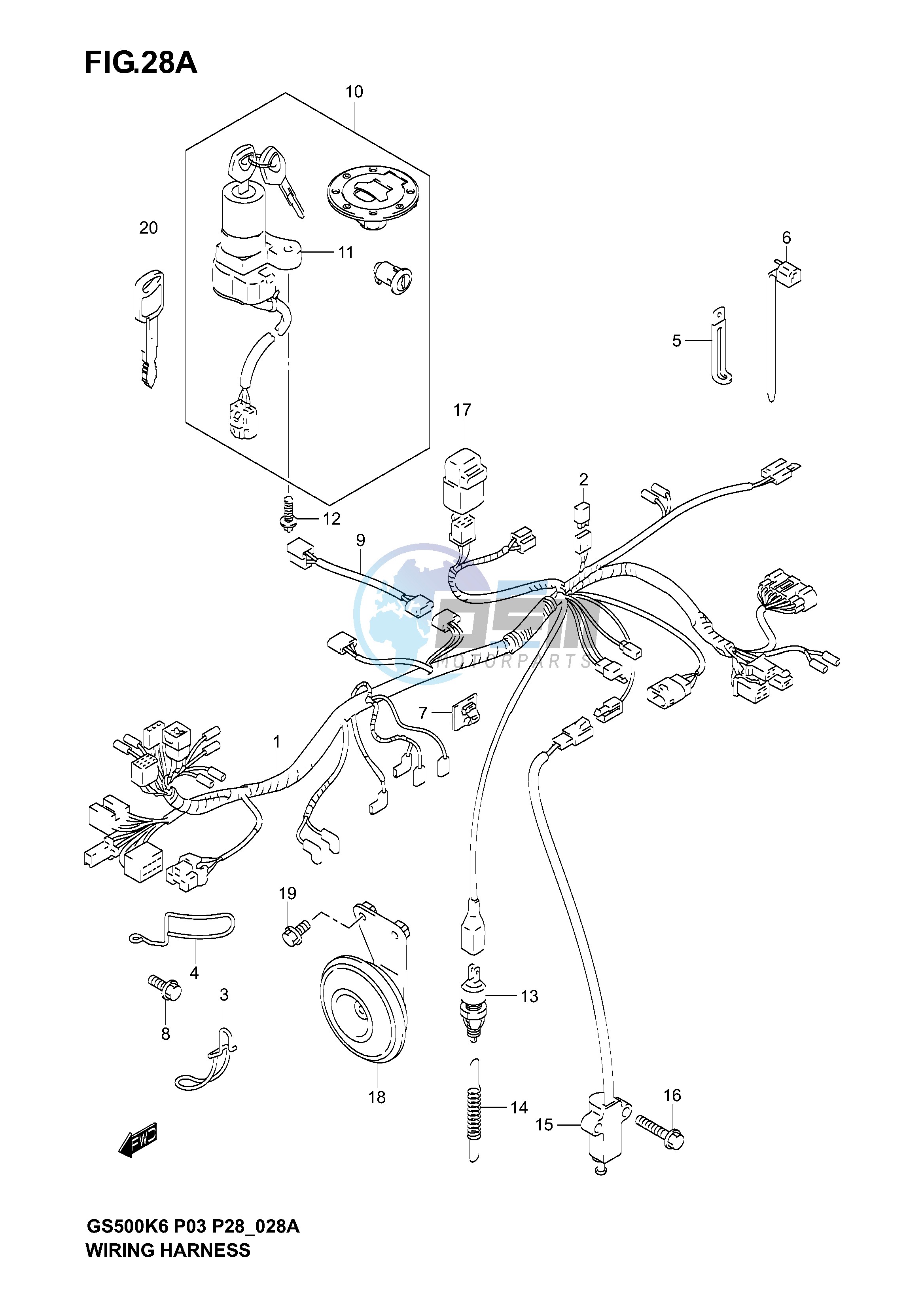 WIRING HARNESS (GS500K4 K5 K6 P28)