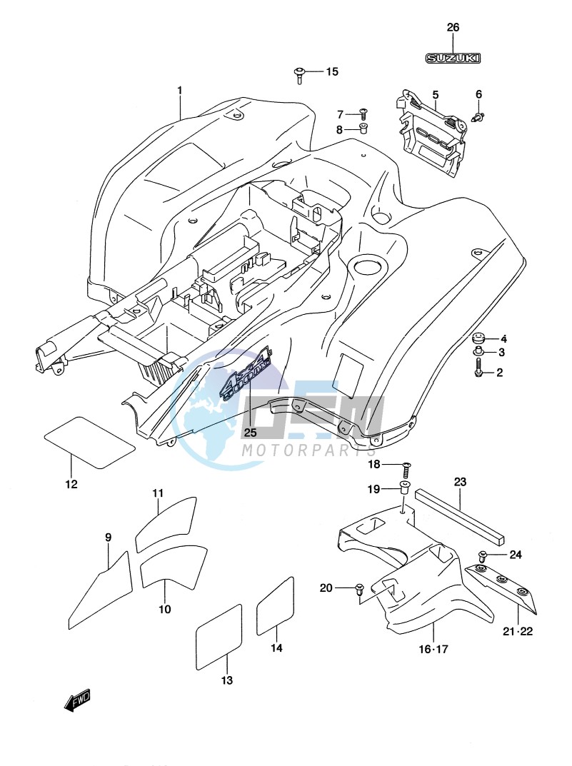 REAR FENDER (LT-A500XPZL2 P17)